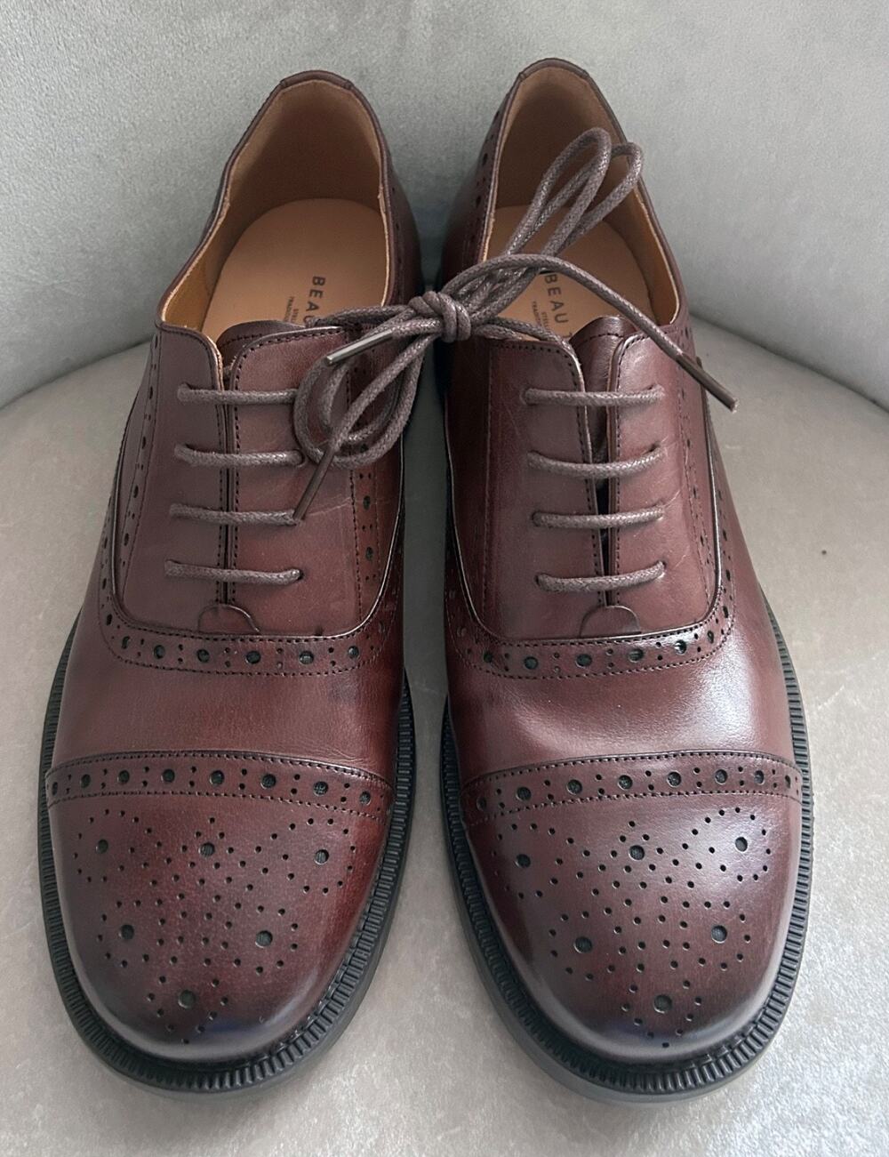 NEW! Women's Beau Today Brown Leather Oxford Dress Shoes, Lace Up, Sz 9